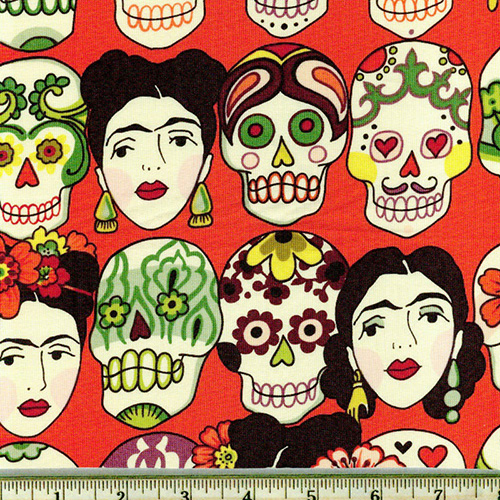 Gotas de Amor Day of the Dead Cantaloupe Fabric