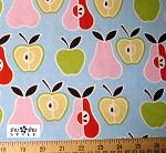 Apples + Pears Blue Fabric