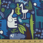 2-D Zoo Navy Blue Fabric