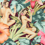 Pin Up Mirage Garnet Red Fabric 