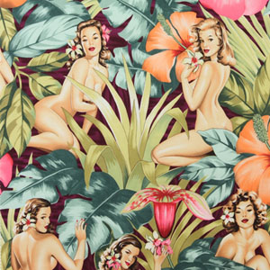 Pin Up Mirage Garnet Red Fabric 