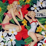 Pin Up Girls Retro Aloha in Black 