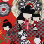 Kaori Kokeshi Red Fabric 