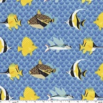 Pacfic Reef Fish Blue Fabric 