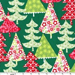 Calico Trees Multi-Colored Xmas Trees Fabric