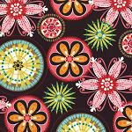 Carnival Bloom Brown Fabric