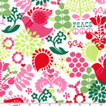 Peace Christmas Print Fabric