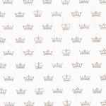 Send in the Crowns Silver Glitter White Fabric