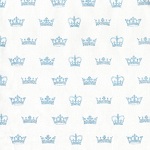 Send in the Crowns Blue Glitter White Fabric