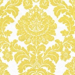 Camomile Yellow Glitter Delovely Damask Fabric 