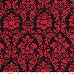 Dandy Damask Noir Fabric