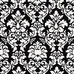 Dandy Damask Black Fabric