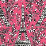 Eiffel Tower Pink Fabric