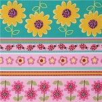 Daisy Stripe Multi Fabric