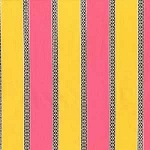 Fretwork Stripe Sunshine Yellow and Pink Fabric