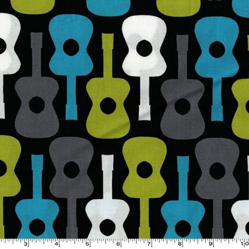 Groovy Guitar Lagoon Fabric 