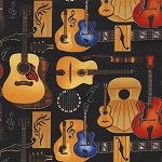 Guitar Shop Black Fabric