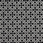 Knit Interlock Quatrefoils Black Fabric