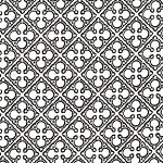 Knit Interlock Quatrefoils Ebony Fabric