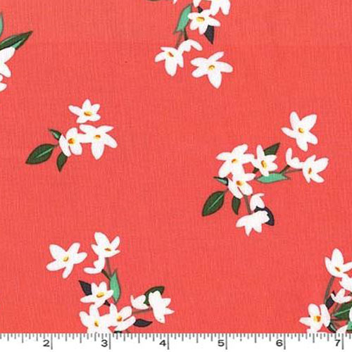 Lily of the Valley Coral Fabric