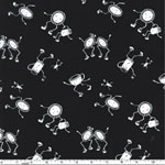 Any Cup Will Do Black White Fabric 