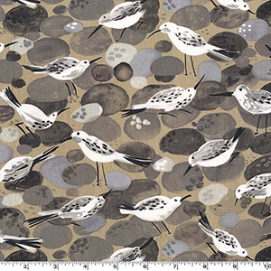 Sandpiper Bird Beach Stone Fabric