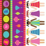 Party Time Girls Fabric