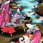 Tea Time in Tokyo Panel Fabric