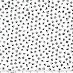 Paw Prints Black Paws on White Fabric
