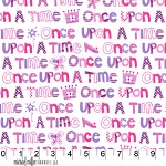Once upon a time english words text fabric