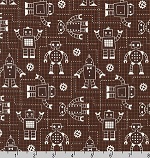 Robot Factory Brown Cotton Organic Fabric 