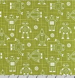 Robot Factory Green Cotton Organic Fabric 