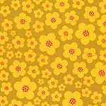 Blossoms Mustard Fabric