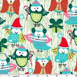 Season to Hoot Christmas Owl Fabric