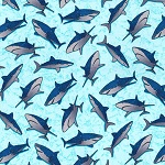 Sharks Blue Fabric 