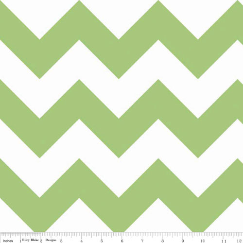 Chevrons Large Green Fabric 