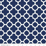 Knit Quatrefoil Navy Fabric