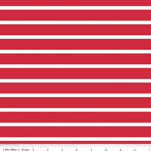 Knit Quarter Inch Stripe Red and White Fabric 