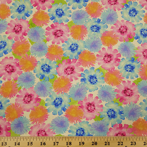 Natural Bloom Jersey Knit Flower Print Petal Fabric