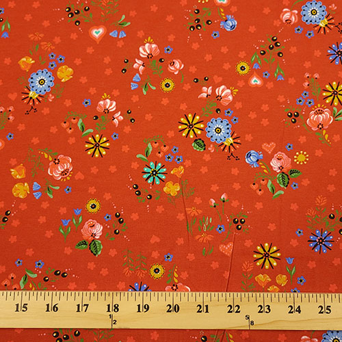 Hidden Valley Jersey Knit Flower Print Fabric