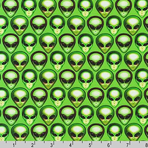 Area 51 Green Alien Acid Fabric