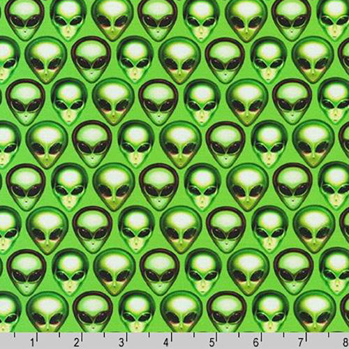 Area 51 Green Alien Acid Fabric
