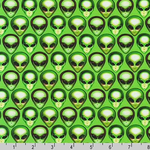 Area 51 Green Alien Acid Fabric
