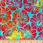 Artisan Batiks Totally Tropical Hibiscus Rainbow Fabric