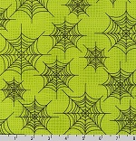Eerie Alley Spider Web Chartreuse Fabric
