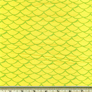 Flamingo Paradise Mermaid Scale Fabric Lime