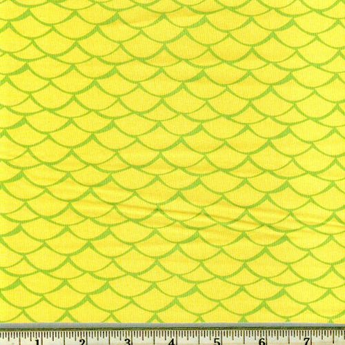 Flamingo Paradise Mermaid Scale Fabric Lime