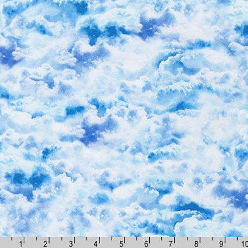 Imaginings Clouds Blue and White Fabric