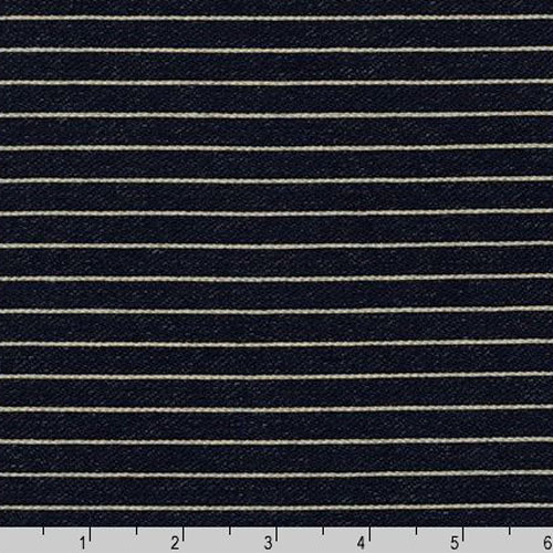 Indigo Knit Stripe Blue Fabric