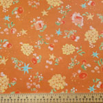 Woodland Clearning Scatter Flowers Copper Fabric